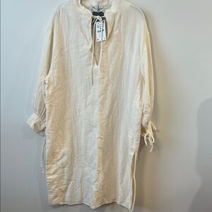 Zara White Long-Sleeve tunic/dress